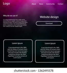 Light Blue, Red vector ui kit with clouds, stars. Web ui kit with abstract gradient clouds in its header. This sample is for your landing page.