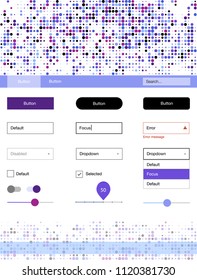 Light Blue, Red vector web ui kit with spheres. Colorful Style guide with circles on abstract background. This sample is for your website.