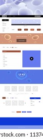 Light Blue, Red vector web ui kit with lamp shapes. Colorful abstract illustration with gradient lines. Modern template for your landing page.