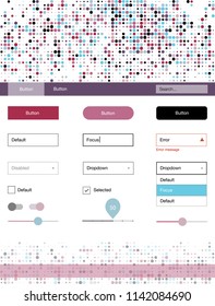 Light Blue, Red vector web ui kit with spheres. Beautiful ui ux kit with colorful dots in its header. Beautiful layout for websites, landing pages.
