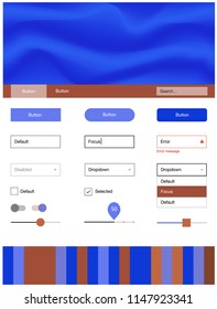Light Blue, Red vector web ui kit with lamp shapes. Colorful abstract illustration with gradient lines. This sample is for your website.