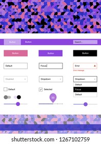 Light Blue, Red vector web ui kit with spheres. Colorful Style guide with circles on abstract background. This sample is for your website.