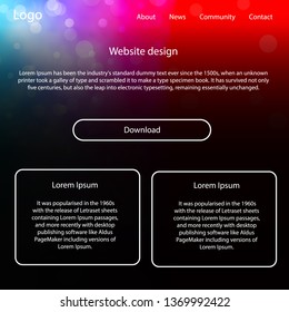 Light Blue, Red vector web ui kit with nebula stars. Decorative ui kit design in abstract style with colorful sky. Beautiful layout for websites, landing pages.