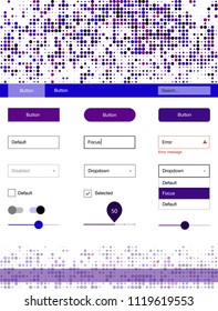 Light Blue, Red vector wireframe kit with dots. Colorful Style guide with circles on abstract background. Modern template for your landing page.