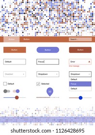 Light Blue, Red vector wireframe kit with dots. Beautiful ui ux kit with colorful dots in its header. This sample is for your website.