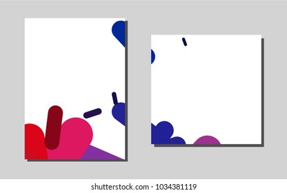 Light Blue, Redvector layout for Leaflets. Beautiful colored sample in A4 size. Beautiful design for cover of notepads.