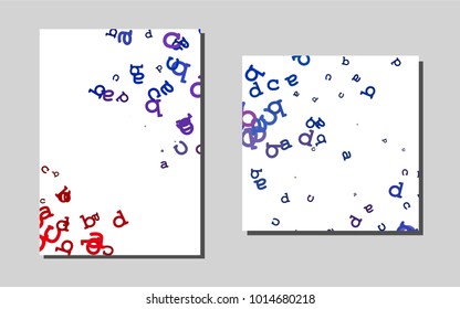 Light Blue, Redvector pattern for posters. Booklet with textbox on colorful abstract background. The pattern can be used for any ad, booklets.