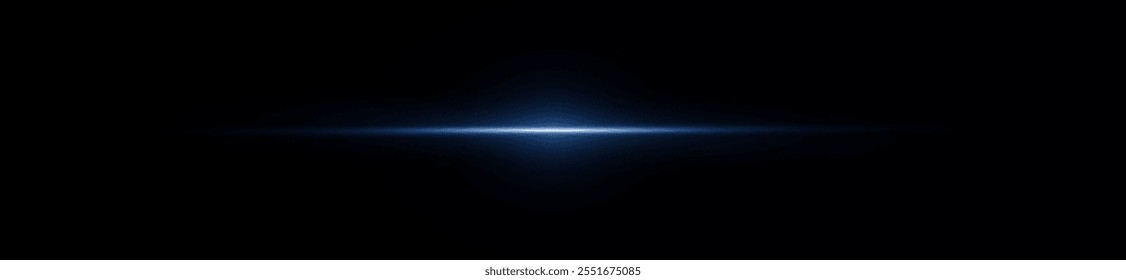 Light blue reflection lines, neon lighting in blue colors. Bright light lens. Police light effects, line. Shiny stars, sparks on a black background. Vector blue light effect