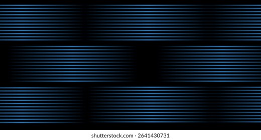Light blue reflection lines, neon lighting in blue colors. Bright light lens. Police light effects, line. Shiny stars, sparks on a black background. Vector blue light effect