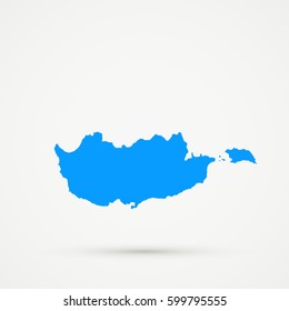 Light blue Republic Cyprus Map Illustration