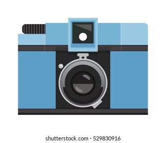 Light Blue Retro Analog Camera, Classic LoFi Film, Vintage Photography Clip Art Set