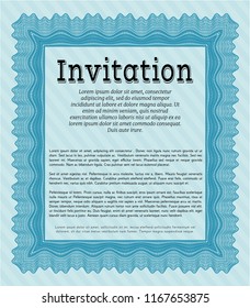 Light blue Retro invitation. Detailed. With quality background. Nice design. 