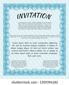 Light blue Retro invitation. Money style design. Detailed. With quality background. 
