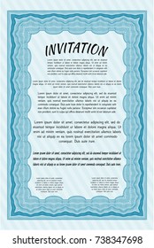 Light blue Retro invitation. Superior design. With background. Customizable, Easy to edit and change colors. 