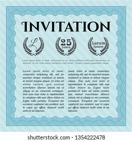 Light blue Retro invitation template. Money Pattern design. Customizable, Easy to edit and change colors. Complex background. 