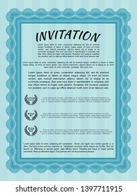 Light blue Retro invitation template. With quality background. Customizable, Easy to edit and change colors. Elegant design. 