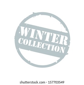 Light blue retro rubber stamp "Winter Collection" VECTOR