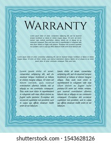 Light blue Retro vintage Warranty Certificate. Nice design. Customizable, Easy to edit and change colors. Easy to print. 