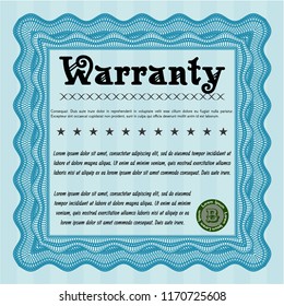 Light blue Retro Warranty template. With linear background. Nice design. Customizable, Easy to edit and change colors. 