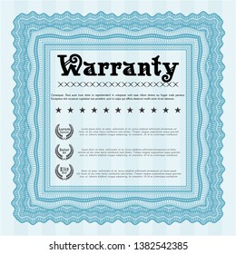 Light blue Retro Warranty template. With linear background. Customizable, Easy to edit and change colors. Money design. 