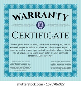 Light blue Retro Warranty template. Customizable, Easy to edit and change colors. With quality background. Lovely design. 