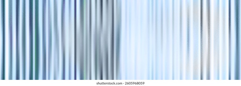 Light blue ribbed acrylic or plexi glass seamless bg with grainy texture. Aabstract gradient mesh pattern of corrugated glossy material. Polycarbonate panel blurry vector illustration