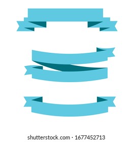 Banderas de cinta azul claro. Ilustración del vector