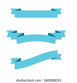 Banderas de cinta azul claro. Ilustración del vector