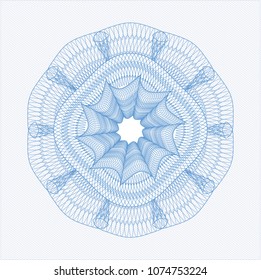  Light blue rosette. Linear Illustration.