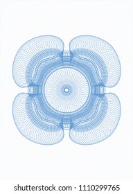 Light blue rosette. Linear Illustration.