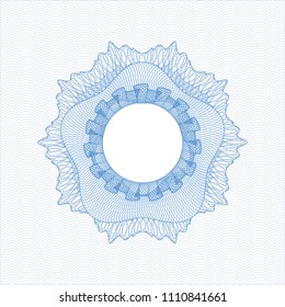 Light blue rosette. Linear Illustration.