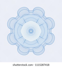 Light blue rosette. Linear Illustration.