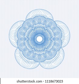 Light blue rosette. Linear Illustration.