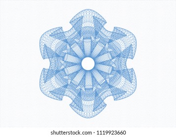Light blue rosette. Linear Illustration.