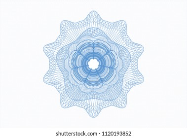 Light blue rosette. Linear Illustration.