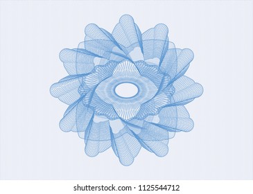 Light blue rosette. Linear Illustration.