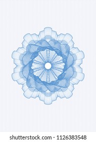 Light blue rosette. Linear Illustration.