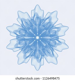 Light blue rosette. Linear Illustration.