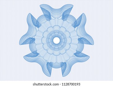 Light blue rosette. Linear Illustration.