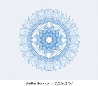 Light blue rosette. Linear Illustration.