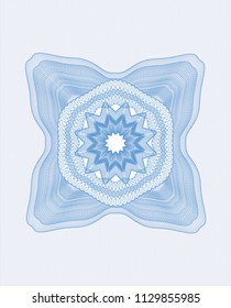 Light blue rosette. Linear Illustration.