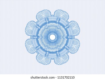Light blue rosette. Linear Illustration.