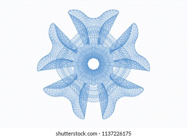 Light blue rosette. Linear Illustration.