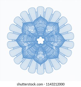 Light blue rosette. Linear Illustration.