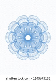 Light blue rosette. Linear Illustration.