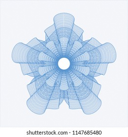 Light blue rosette. Linear Illustration.