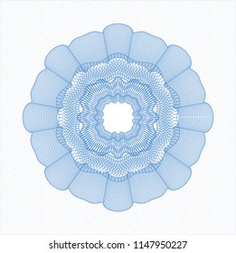 Light blue rosette. Linear Illustration.