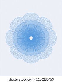 Light blue rosette. Linear Illustration.