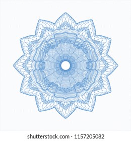Light blue rosette. Linear Illustration.