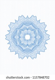 Light blue rosette. Linear Illustration.